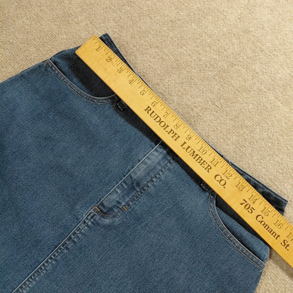 Lee Riders Mid Rise Casual Skirt Women's 12 med Skirt Blue Jean Denim Stretch